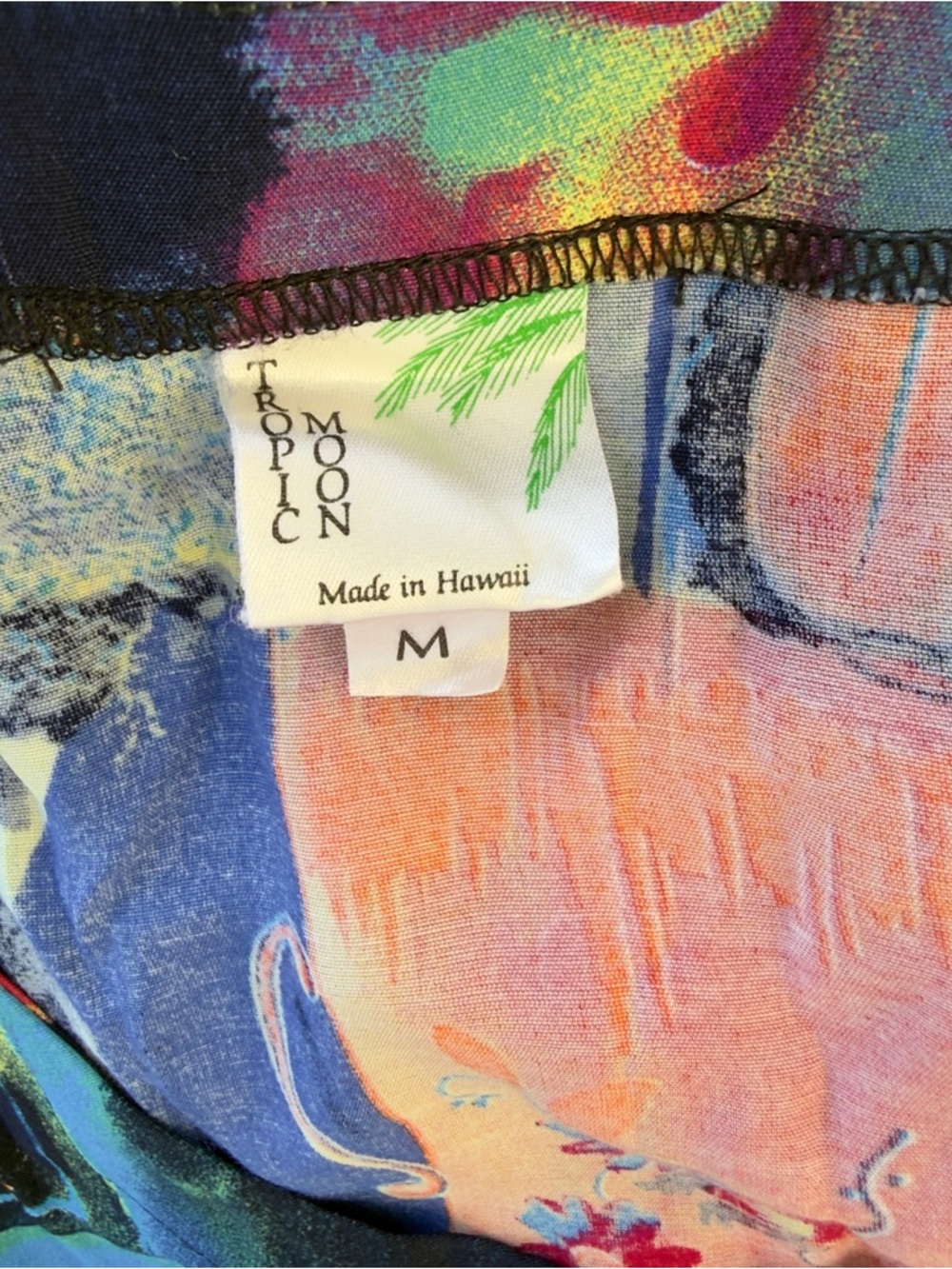 Vibrant Abstract Print Women's Pull-over Dress - made in Hawaii - Picture 5 of 5
